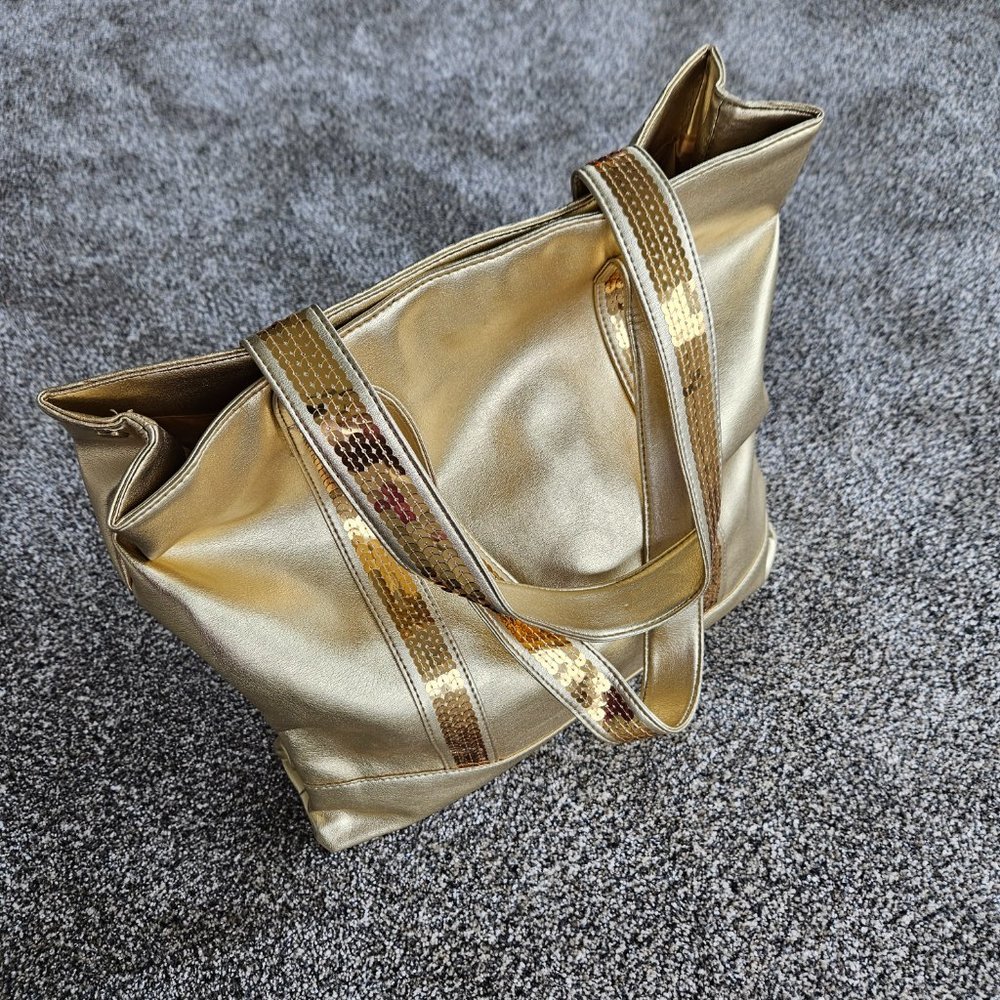 Gold and Sequined AVON Tote Bag, NWOT - Picture 3 of 6